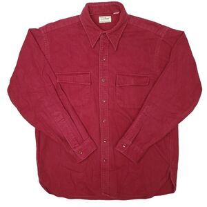 Vintage LL Chamois Flannel Shirt Mens XL Red USA Outdoors Button Up Country